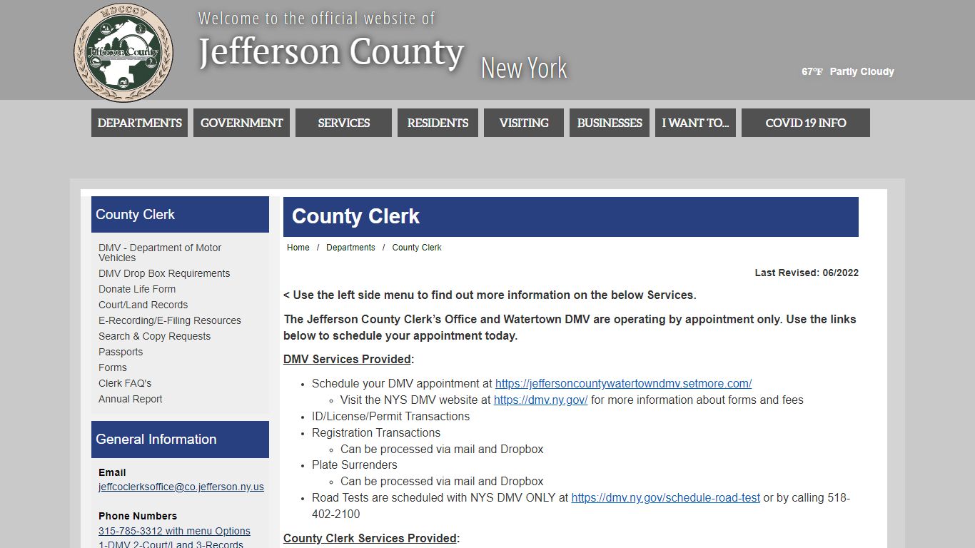 Welcome to Jefferson County, New York - County Clerk